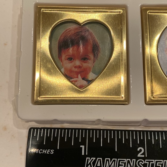 NWOT & Vintage Set of 3 Goldtone Mini Photo Frames - Picture 2 of 4